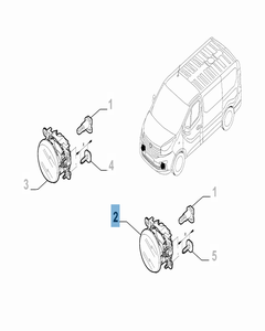 Linker mistlamp voor Fiat Professional Talento